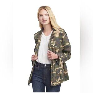 GAP NEW Utility Cotton Military Camo Jacket Pockets Zip Drawcord Lightweight XL